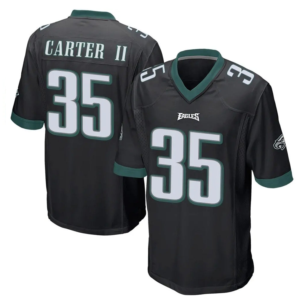 Friene P.Eagles #35 Michael Carter II Player Black Home Game Stitched Jerseys