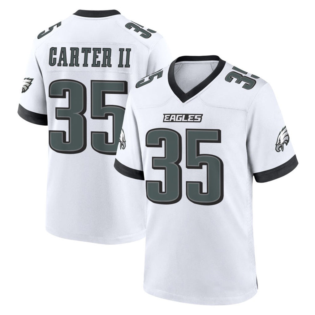 Friene P.Eagles #35 Michael Carter II Player White Game Home Stitched Jerseys