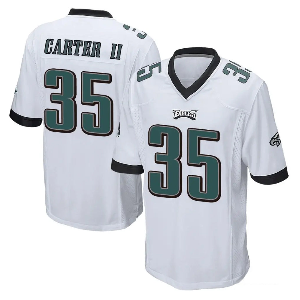 Friene P.Eagles #35 Michael Carter II Player White Home Game Stitched Jerseys
