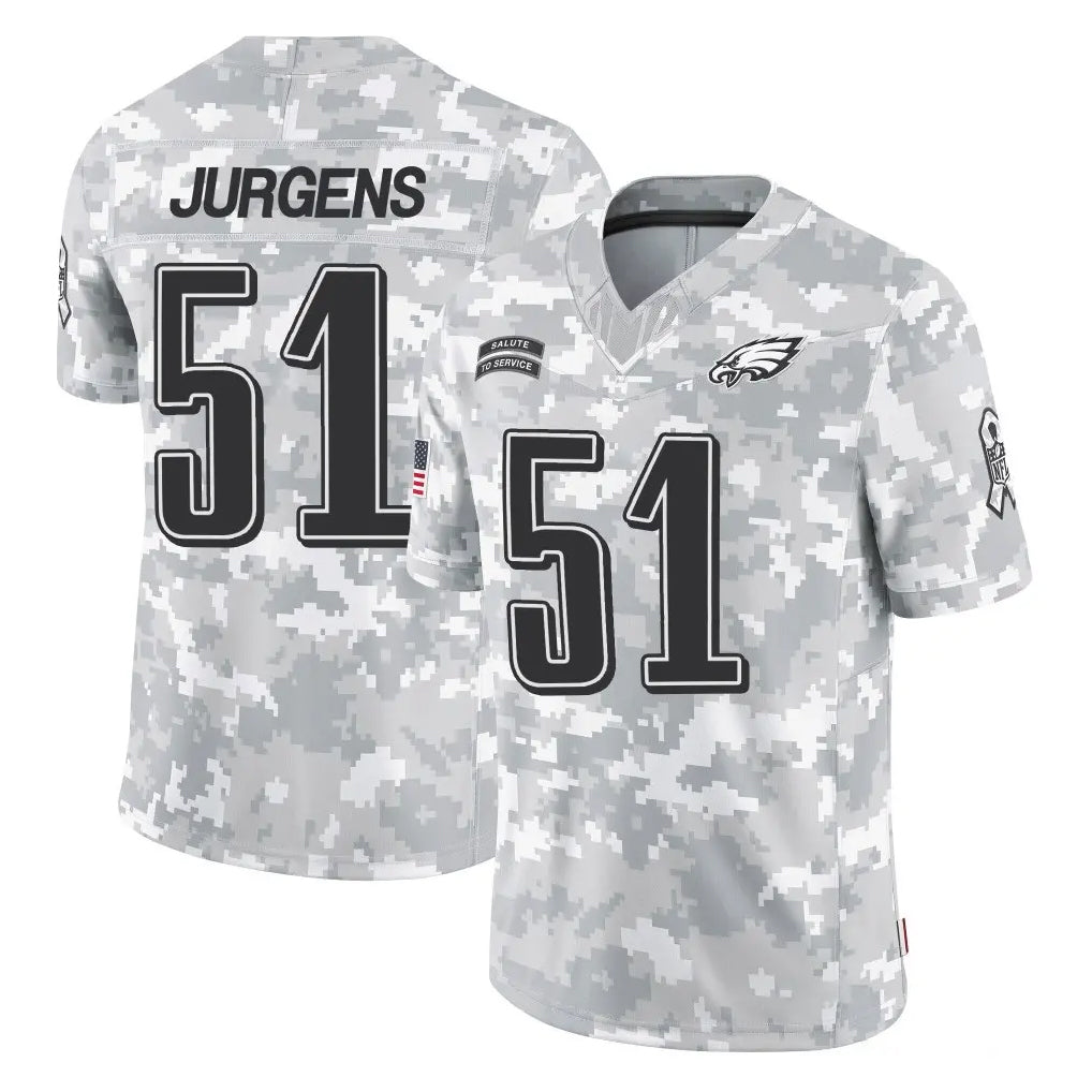 Friene P.Eagles #51 Cam Jurgens Player Arctic Camo Salute to Service Limited Game Stitched Jerseys