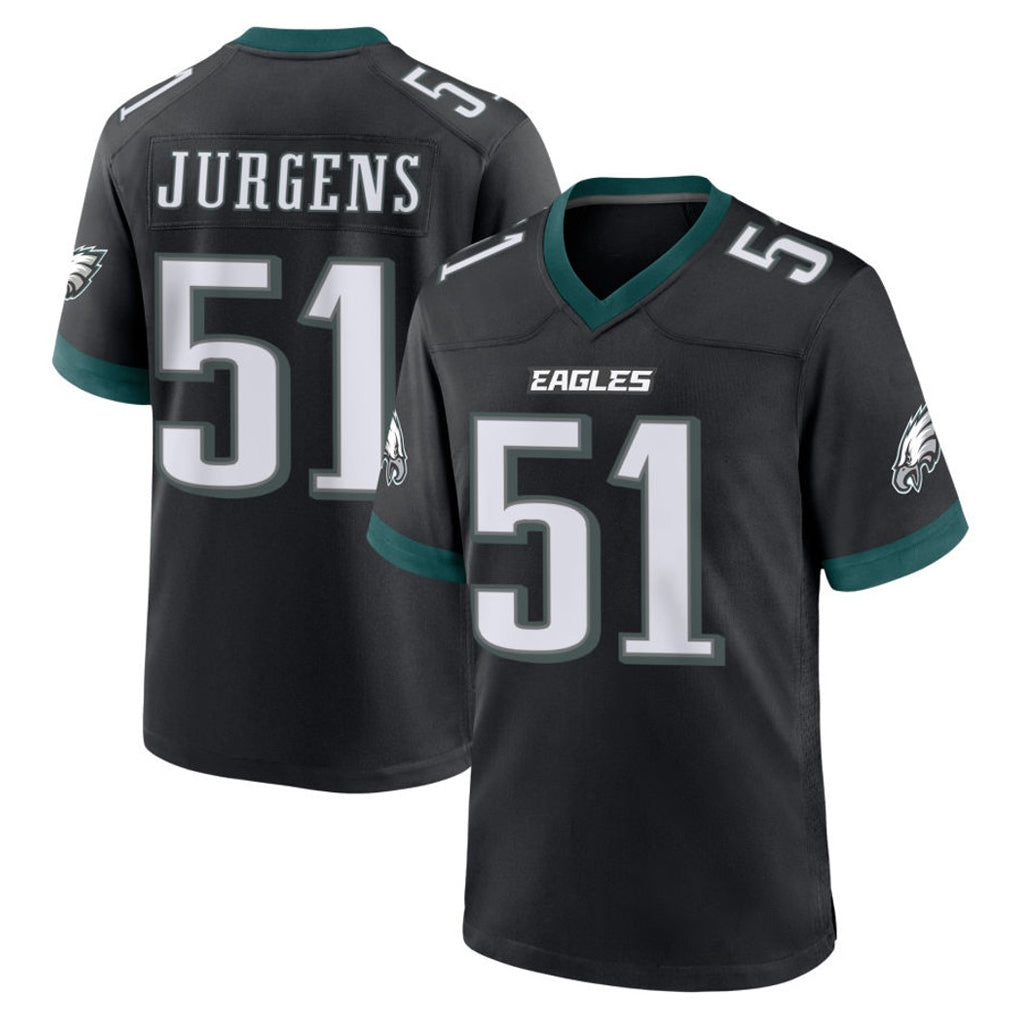 Friene P.Eagles #51 Cam Jurgens Player Black Game Home Stitched Jerseys