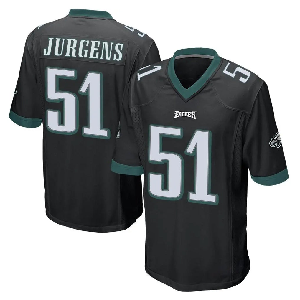 Friene P.Eagles #51 Cam Jurgens Player Black Home Game Stitched Jerseys