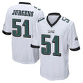 Friene P.Eagles #51 Cam Jurgens Player White Home Game Stitched Jerseys