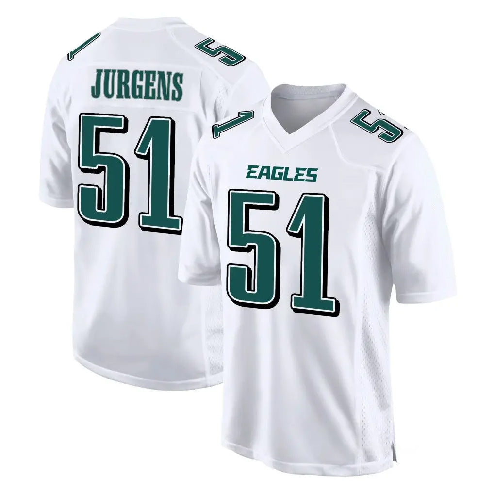 Friene P.Eagles #51 Cam Jurgens Player White Tundra Fashion Home Game Stitched Jerseys