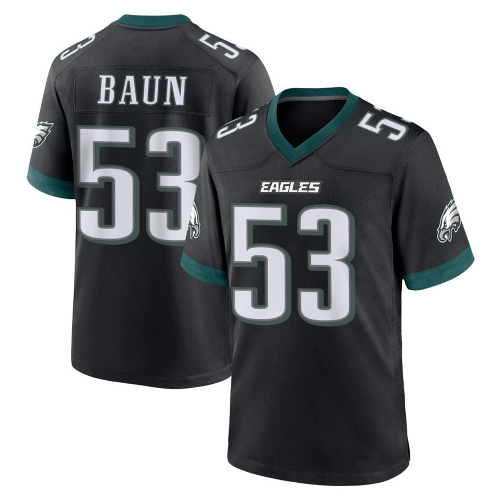 Friene P.Eagles #53 Zack Baun Player Black Game Home Stitched Jerseys