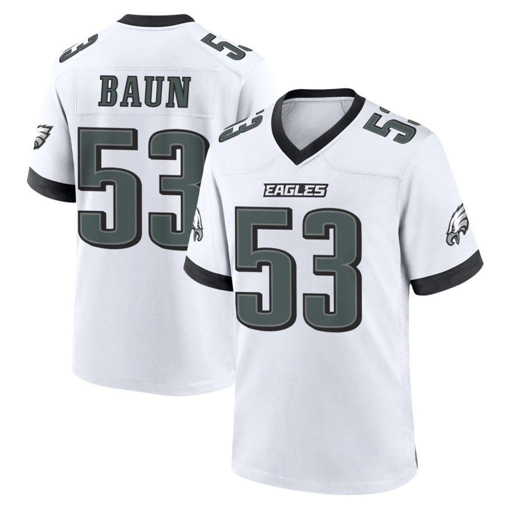 Friene P.Eagles #53 Zack Baun Player White Game Home Stitched Jerseys
