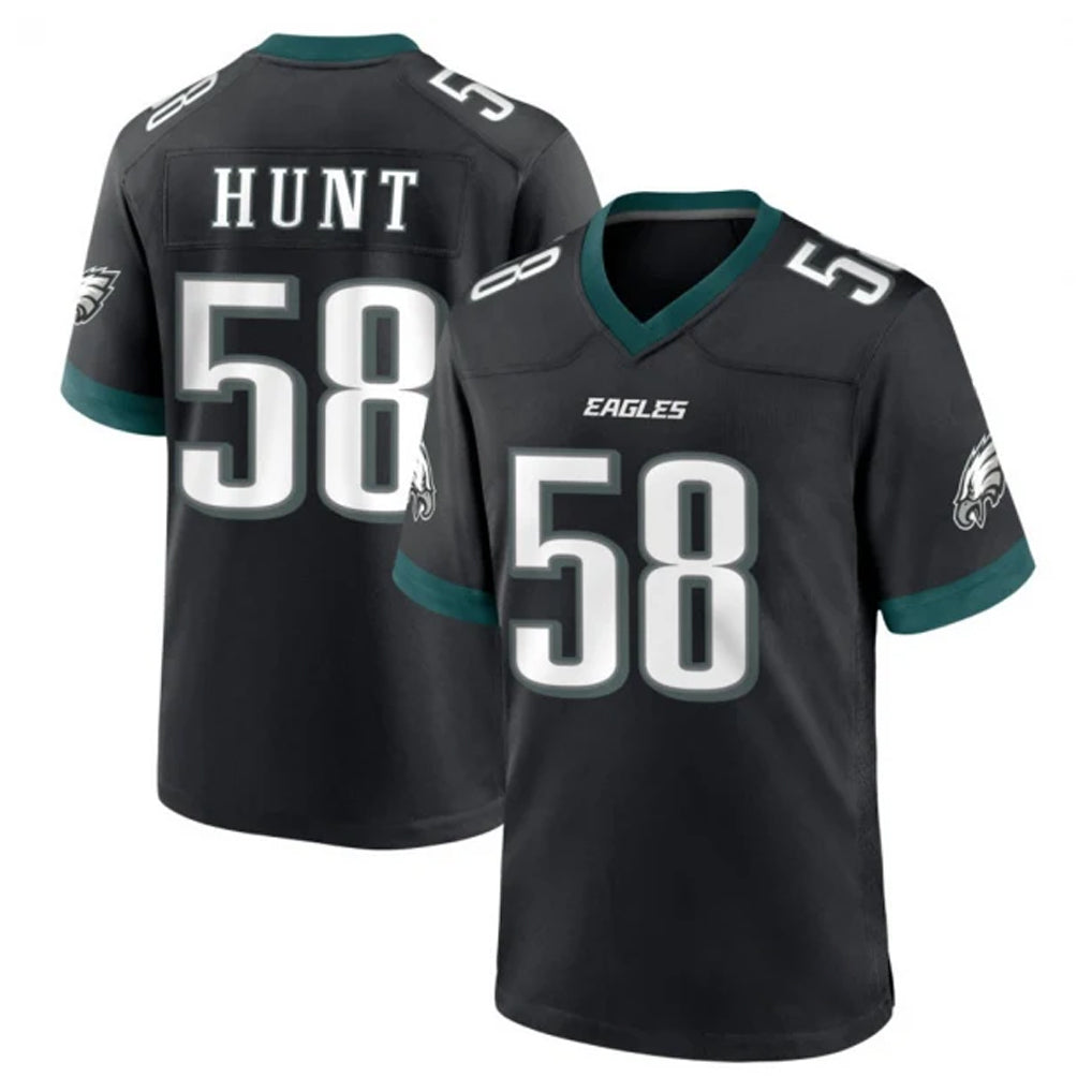 Friene P.Eagles #58 Jalyx Hunt Player Black Game Home Stitched Jerseys