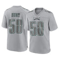 Friene P.Eagles #58 Jalyx Hunt Player Gray Atmosphere Fashion Home Game Stitched Jerseys
