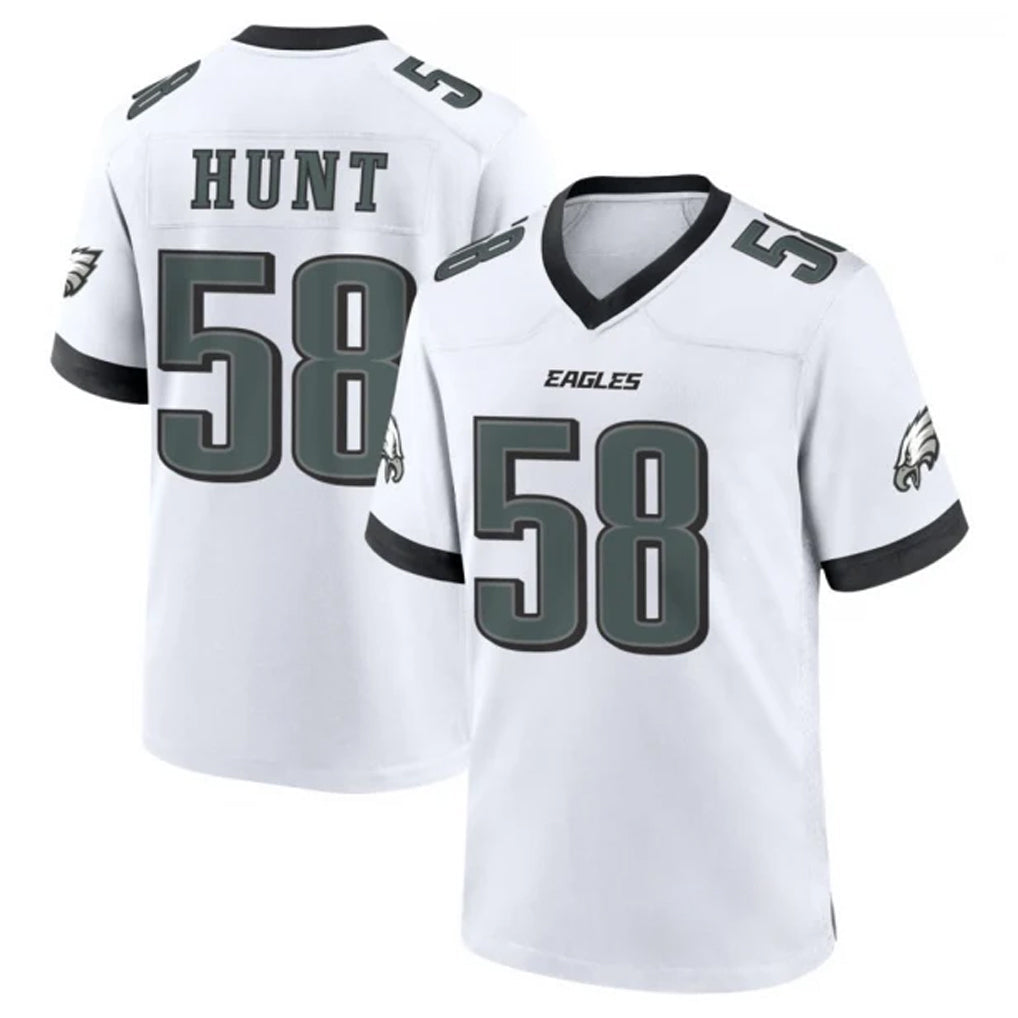 Friene P.Eagles #58 Jalyx Hunt Player White Game Home Stitched Jerseys