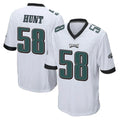 Friene P.Eagles #58 Jalyx Hunt Player White Home Game Stitched Jerseys