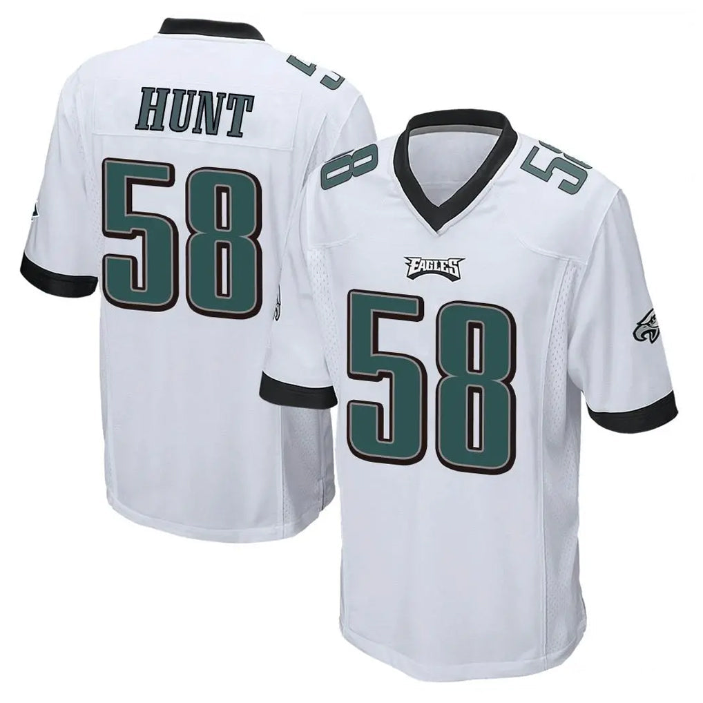 Friene P.Eagles #58 Jalyx Hunt Player White Home Game Stitched Jerseys
