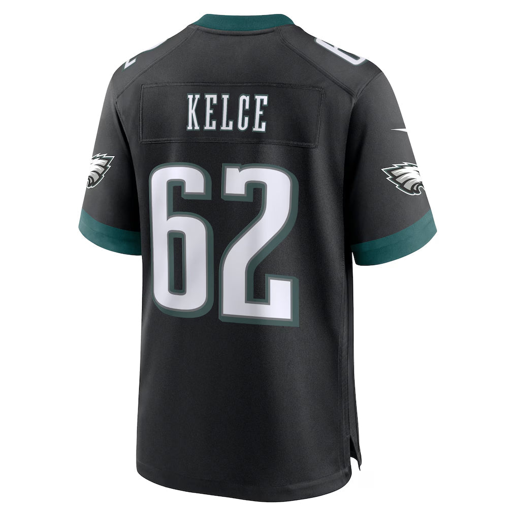 Friene P.Eagles #62 Jason Kelce Player Black Home Game Stitched Jerseys