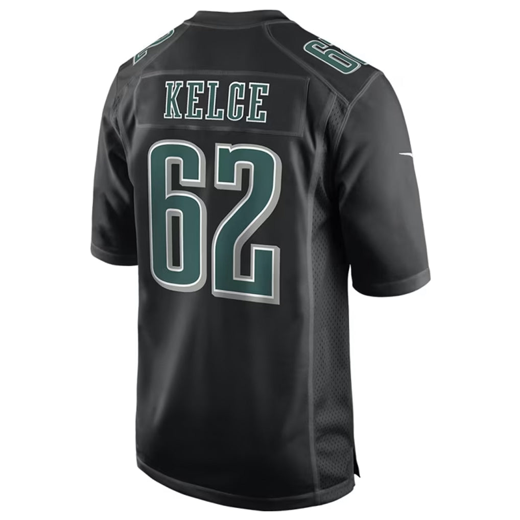 Friene P.Eagles #62 Jason Kelce Player Carbon Black Fashion Game Stitched Jerseys
