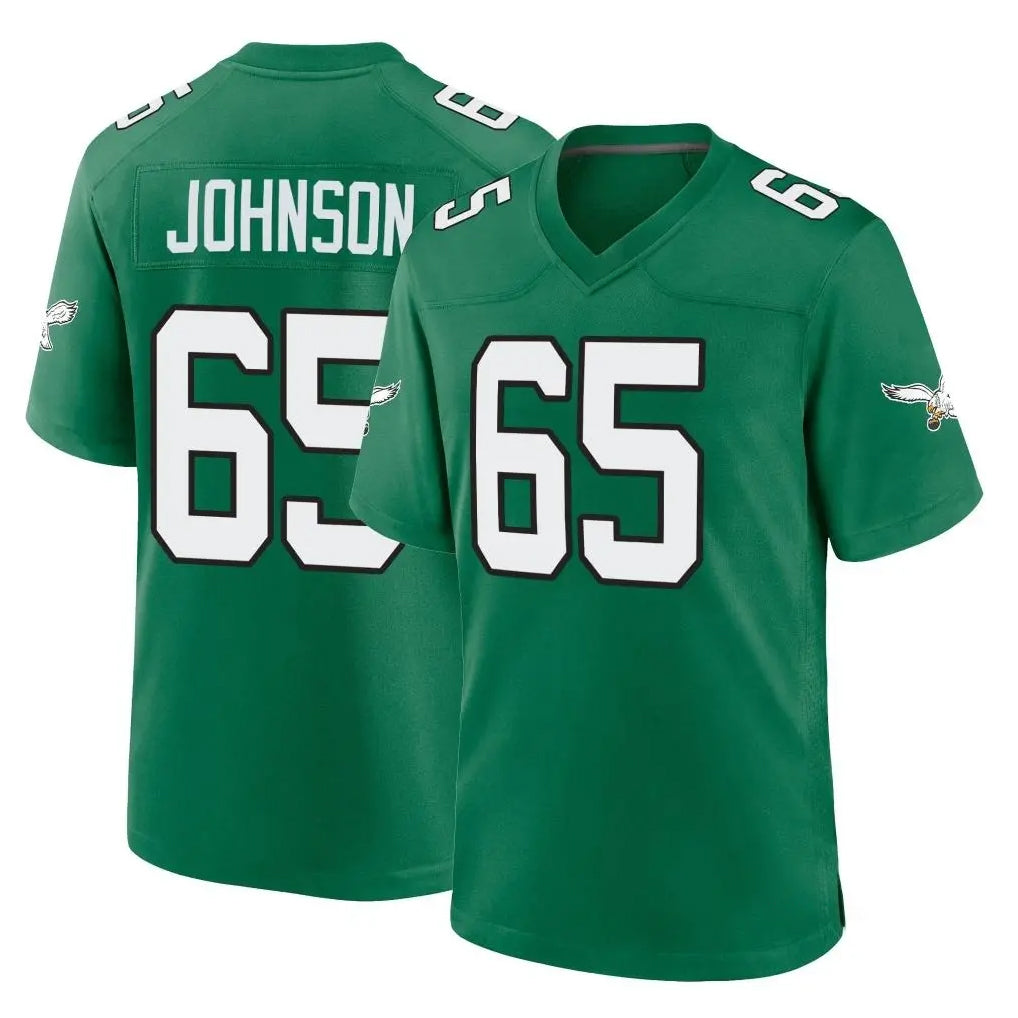 Friene P.Eagles #65 Lane Johnson Player Green Kelly Alternate Home Game Stitched Jerseys