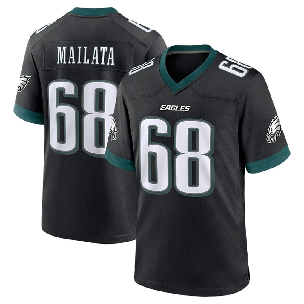 Friene P.Eagles #68 Jordan Mailata Player Black Game Home Stitched Jerseys
