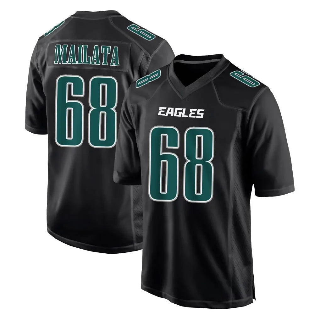 Friene P.Eagles #68 Jordan Mailata Player Carbon Black Fashion Home Game Stitched Jerseys