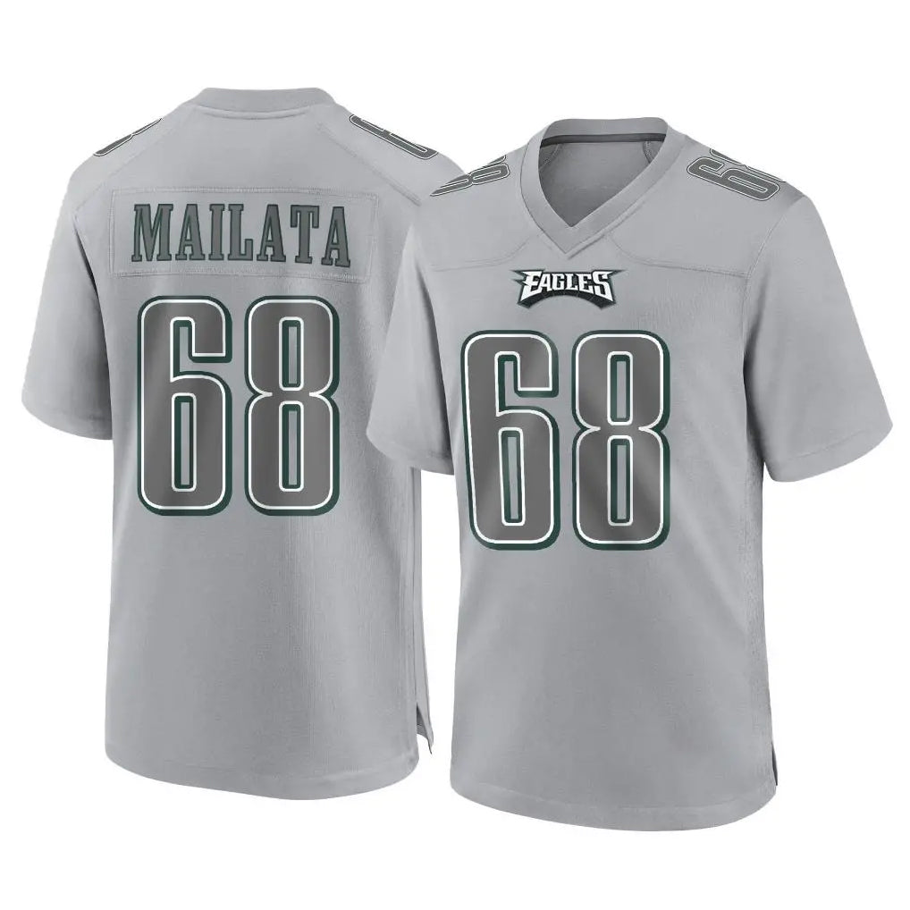 Friene P.Eagles #68 Jordan Mailata Player Gray Atmosphere Fashion Home Game Stitched Jerseys