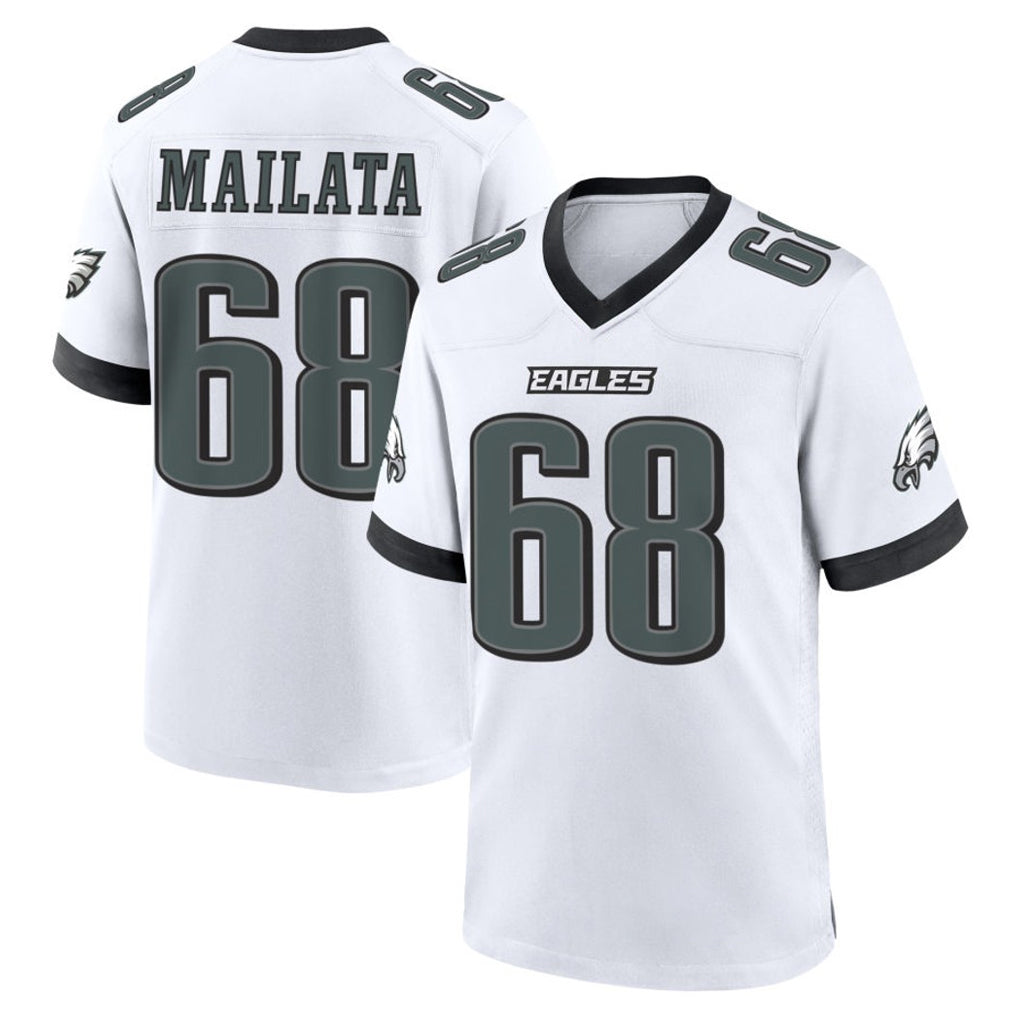 Friene P.Eagles #68 Jordan Mailata Player White Game Home Stitched Jerseys