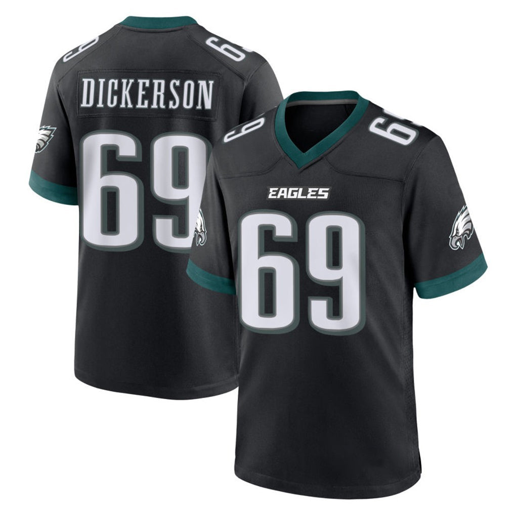 Friene P.Eagles #69 Landon Dickerson Player Black Game Home Stitched Jerseys