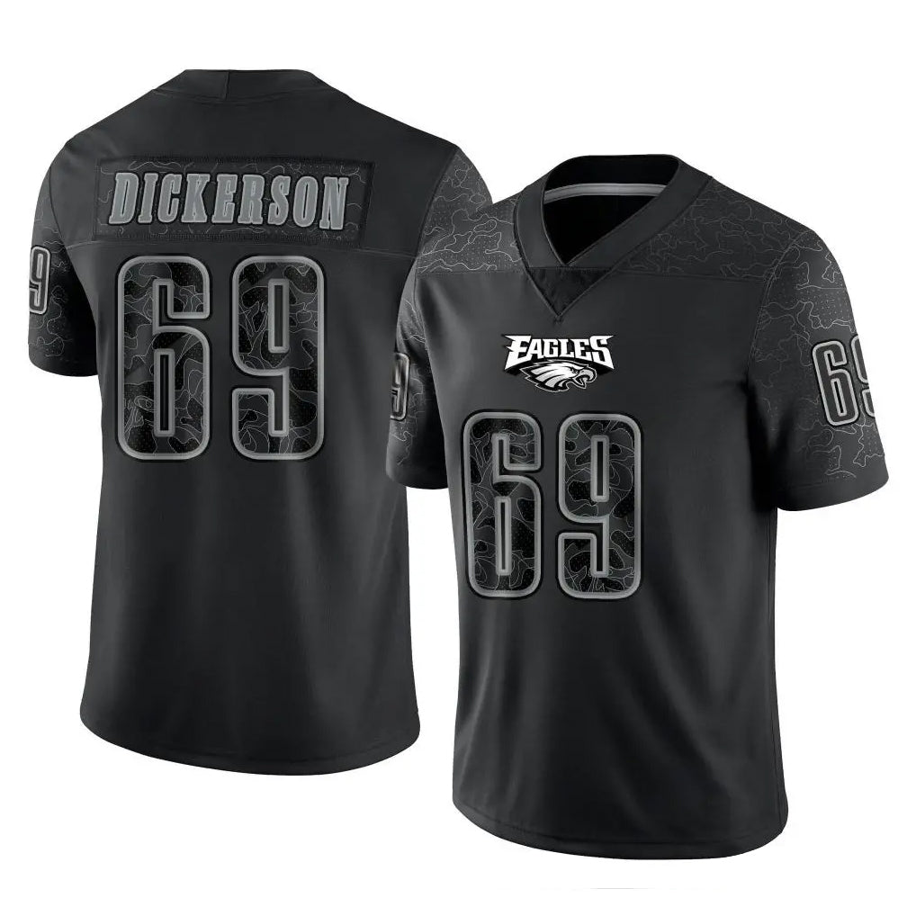 Friene P.Eagles #69 Landon Dickerson Player Black Reflective Limited Home Game Stitched Jerseys