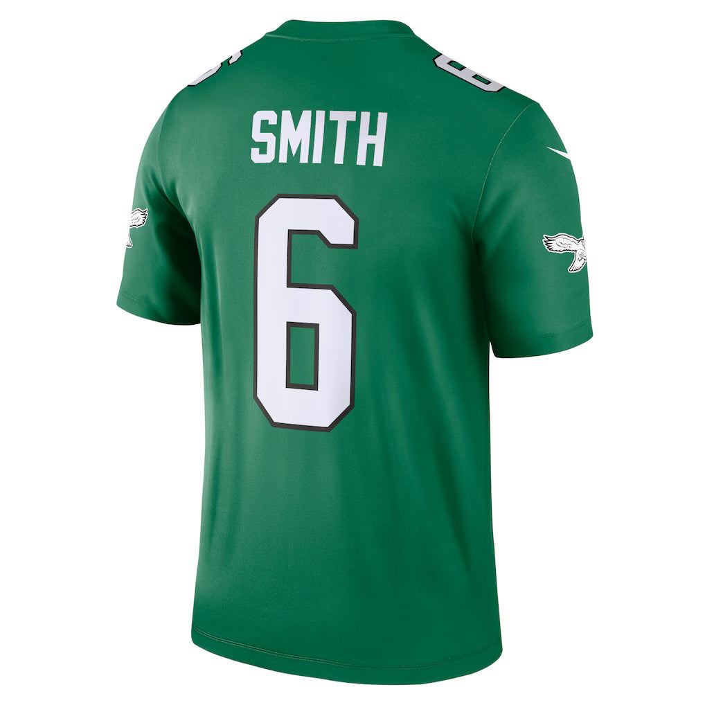 Friene P.Eagles #6 DeVonta Smith Kelly Green Legend Player Performance Top Stitched Jerseys