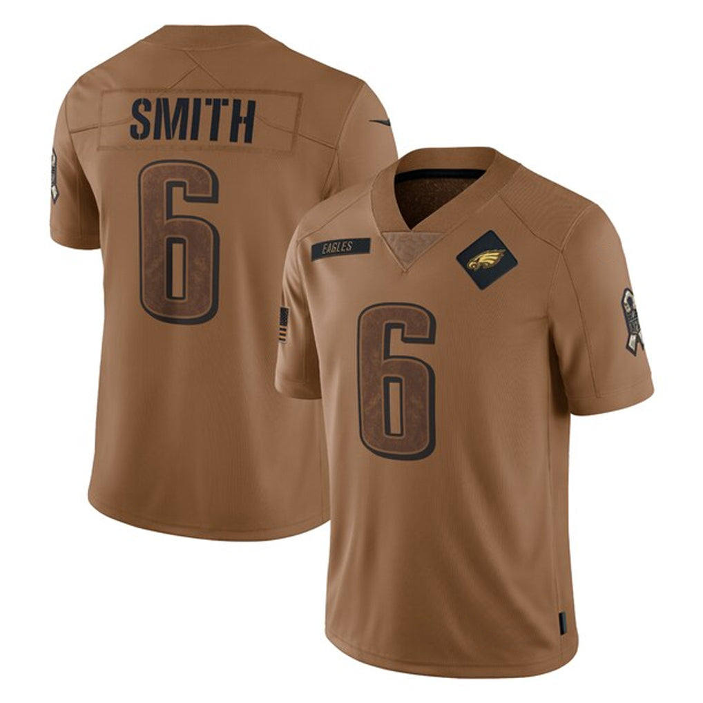 Friene P.Eagles #6 DeVonta Smith Player Brown Salute To Service Limited Stitched Jerseys