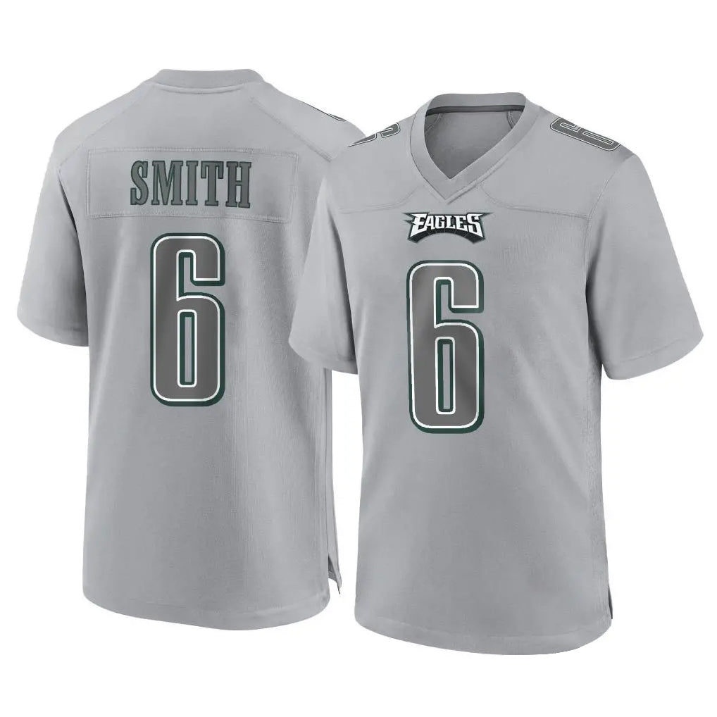 Friene P.Eagles #6 DeVonta Smith Player Gray Atmosphere Fashion Home Game Stitched Jerseys