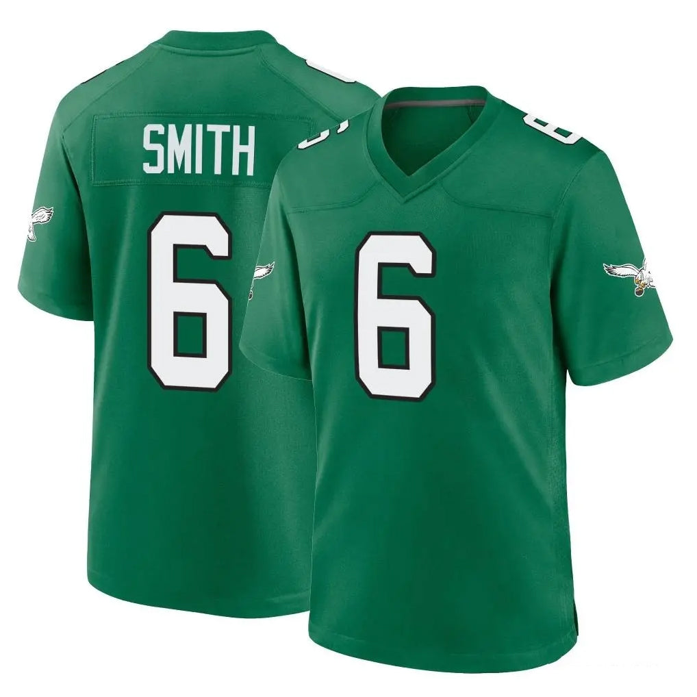 Friene P.Eagles #6 DeVonta Smith Player Green Kelly Alternate Home Game Stitched Jerseys
