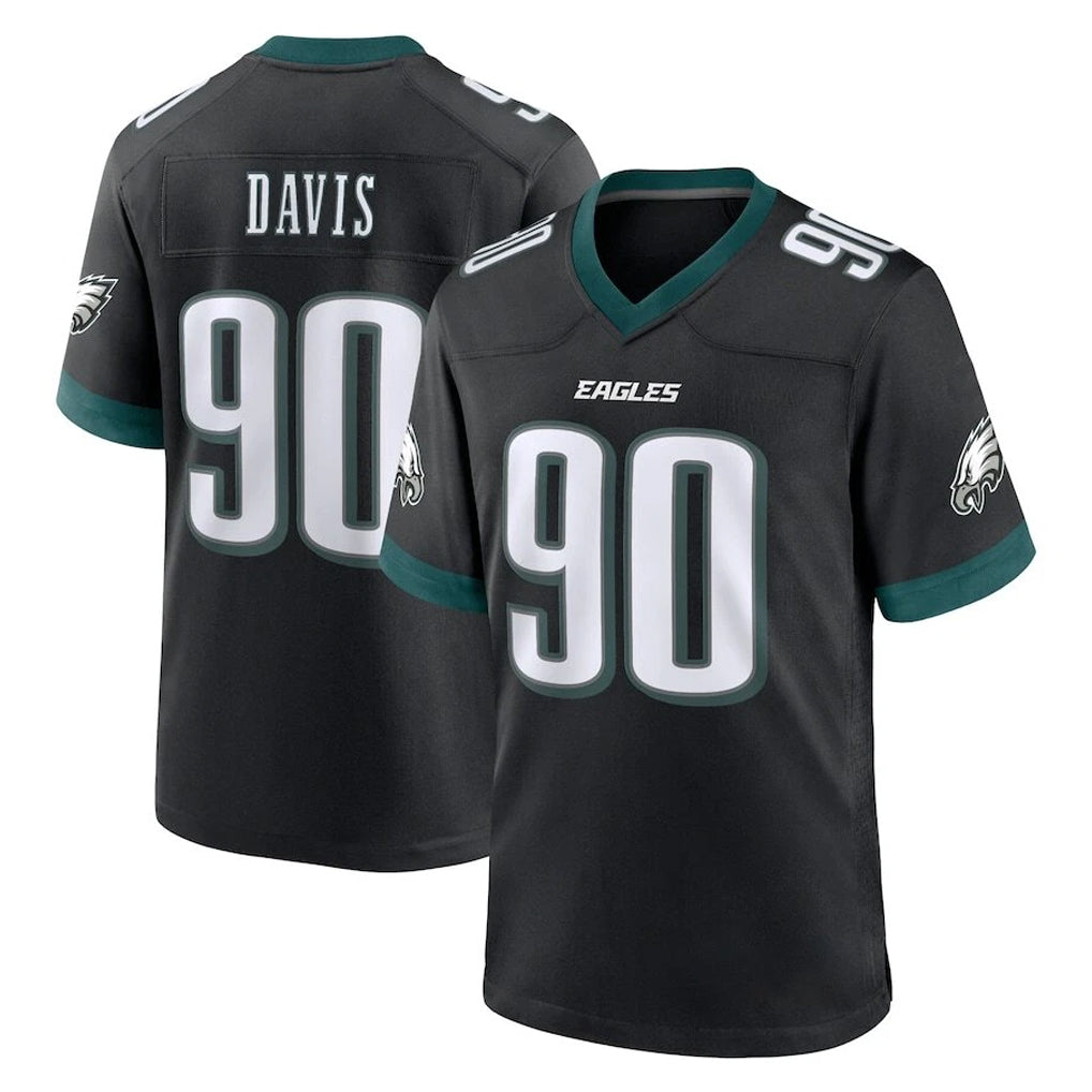 Friene P.Eagles #90 Jordan Davis Player Black Game Home Stitched Jerseys