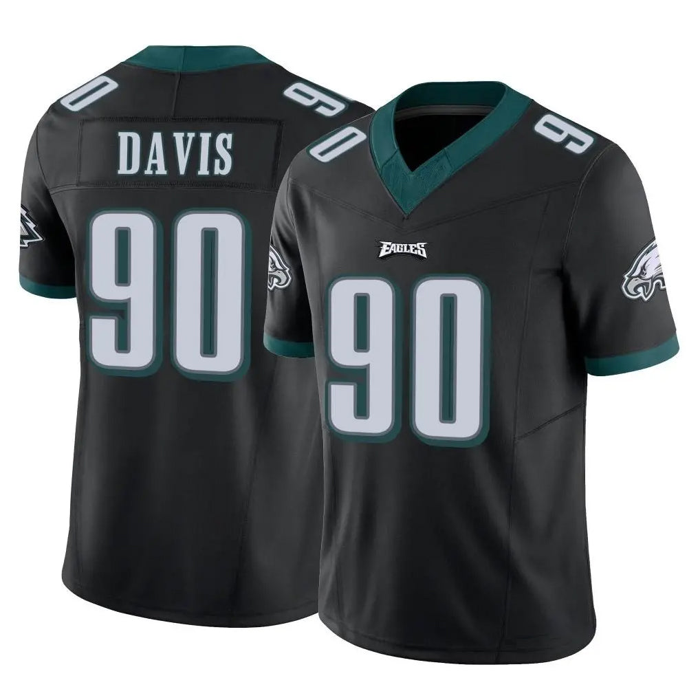 Friene P.Eagles #90 Jordan Davis Player Black Limited Vapor F.U.S.E. Home Game Stitched Jerseys