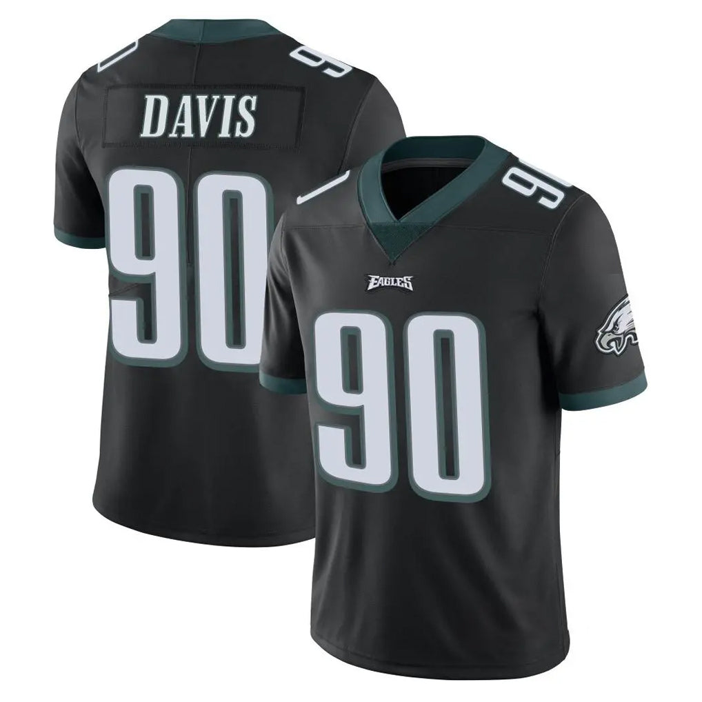Friene P.Eagles #90 Jordan Davis Player Black Limited Vapor Untouchable Home Game Stitched Jerseys