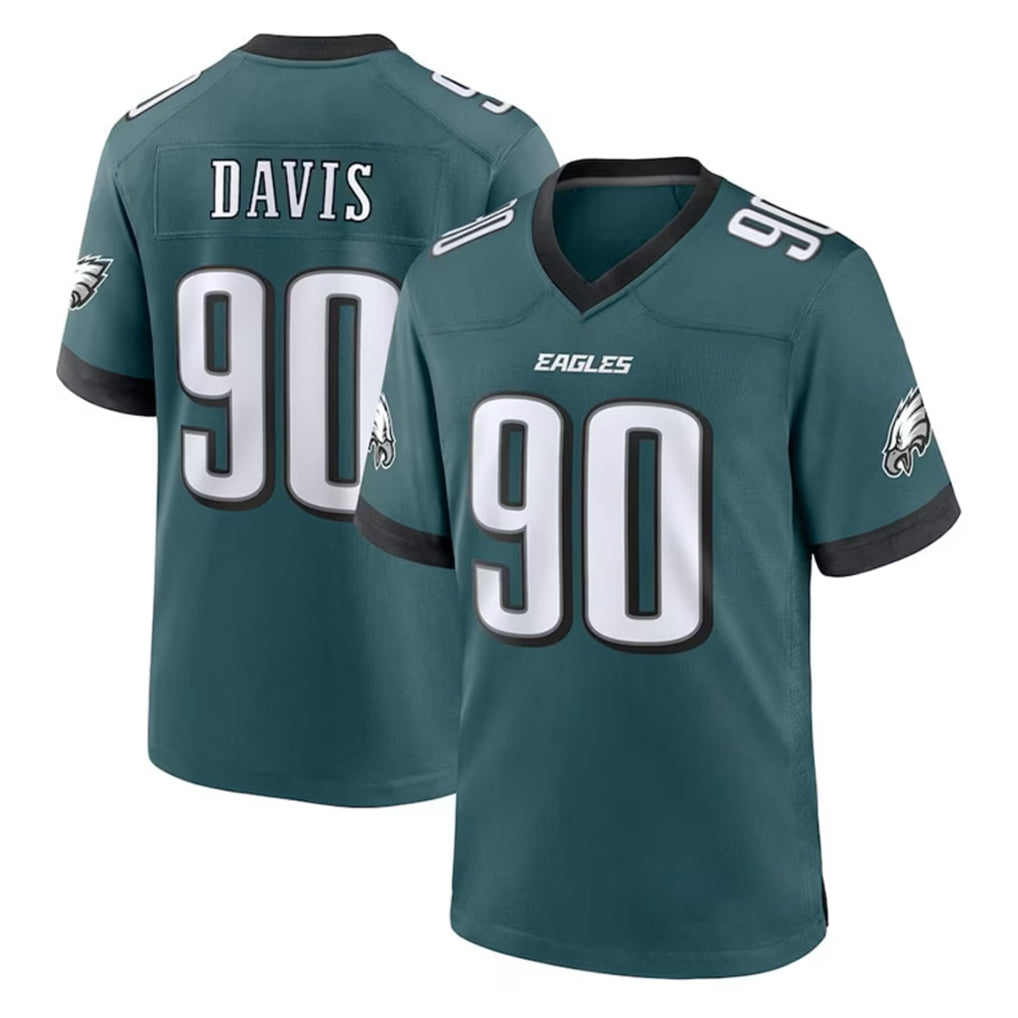 Friene P.Eagles #90 Jordan Davis Player Green Home Game Stitched Jerseys