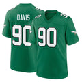 Friene P.Eagles #90 Jordan Davis Player Green Kelly Alternate Home Game Stitched Jerseys