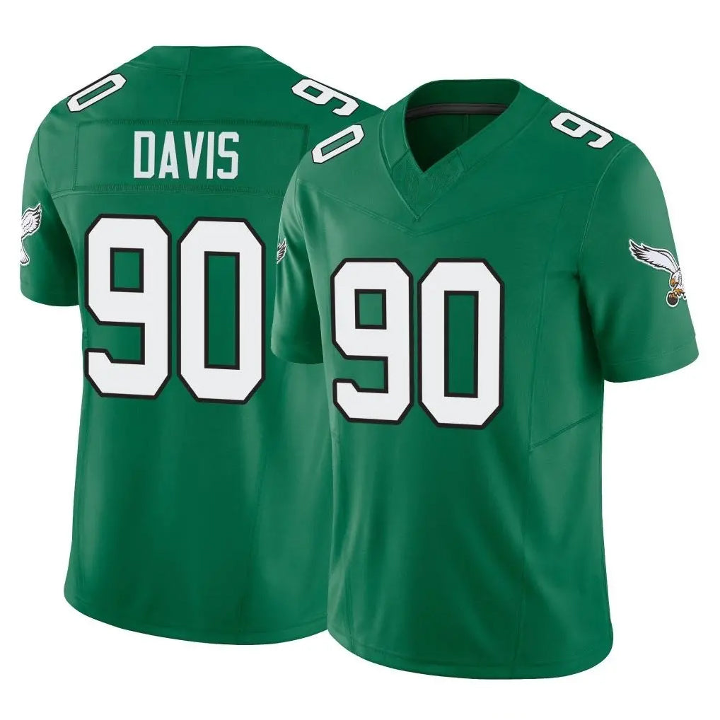 Friene P.Eagles #90 Jordan Davis Player Green Kelly Alternate Vapor F.U.S.E. Home Game Stitched Jerseys