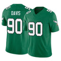 Friene P.Eagles #90 Jordan Davis Player Green Kelly Alternate Vapor F.U.S.E. Home Game Stitched Jerseys