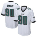 Friene P.Eagles #90 Jordan Davis Player White Home Game Stitched Jerseys