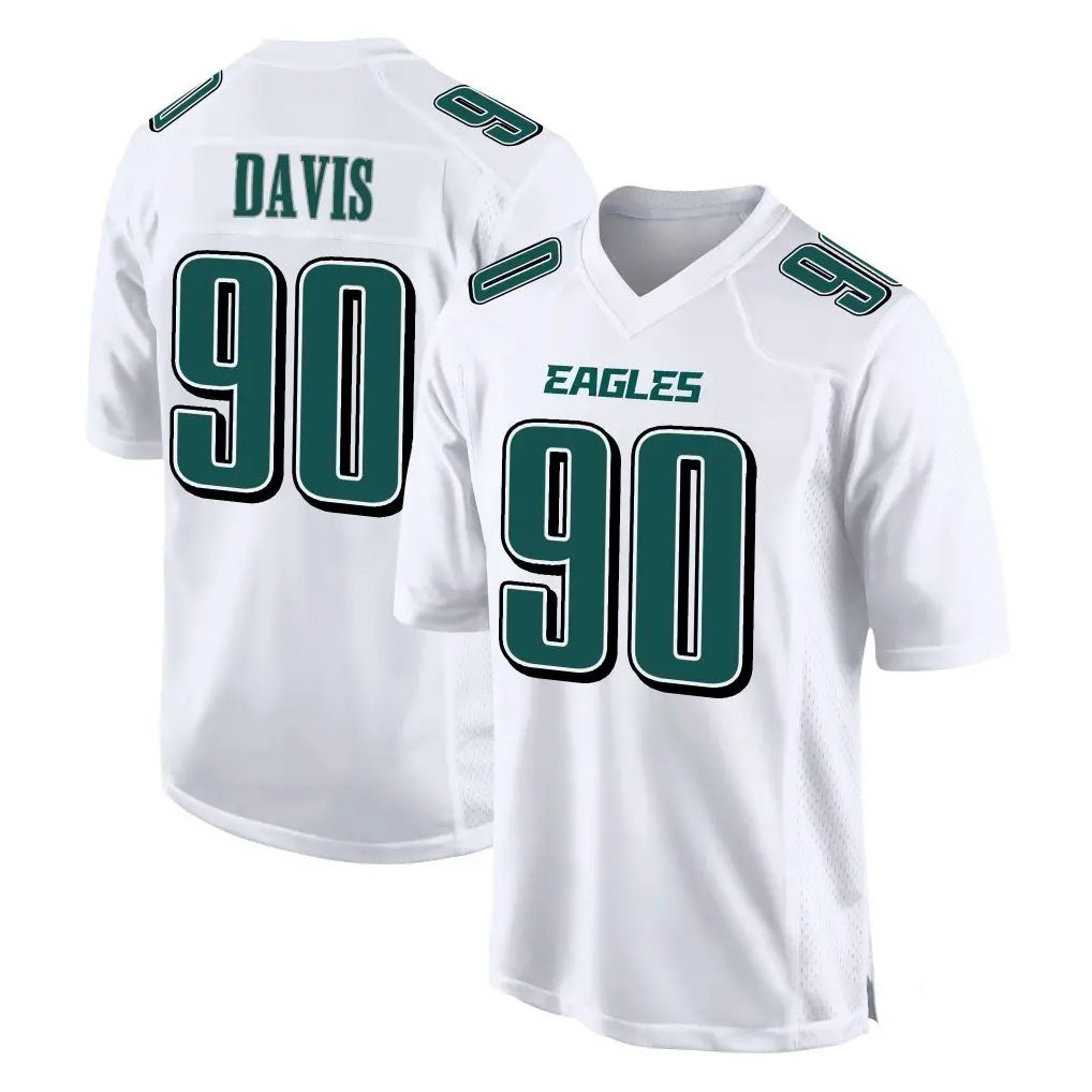 Friene P.Eagles #90 Jordan Davis Player White Tundra Fashion Home Game Stitched Jerseys