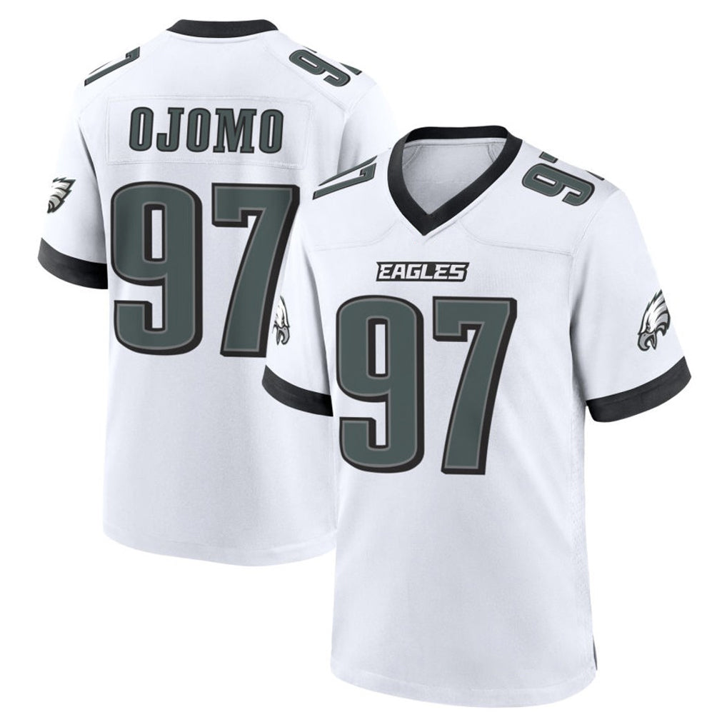 Friene P.Eagles #97 Moro Ojomo Player White Game Home Stitched Jerseys