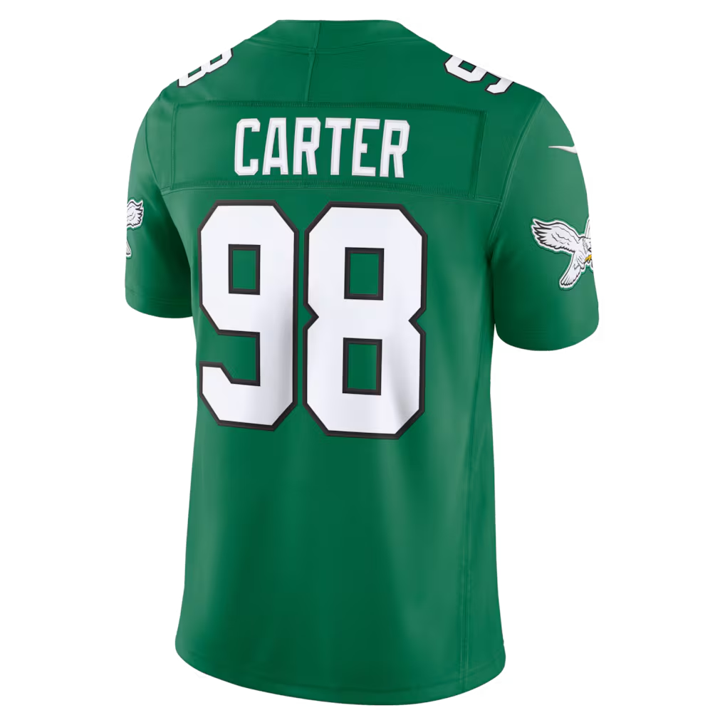 Friene P.Eagles #98 Jalen Carter Kelly Green Alternate Vapor F.U.S.E. Stitched Limited Jerseys