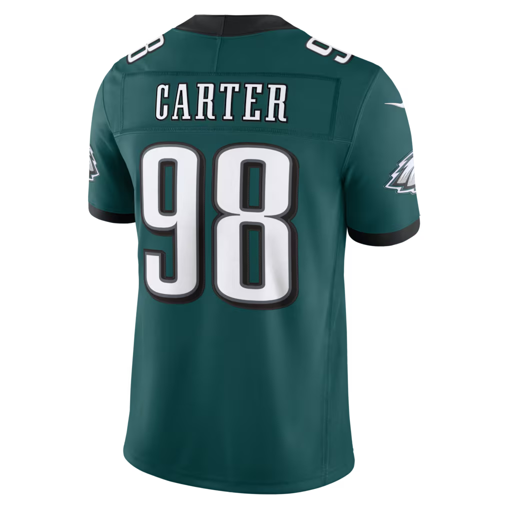 Friene P.Eagles #98  Jalen Carter Midnight Green Team Vapor F.U.S.E. Stitched Limited Jerseys