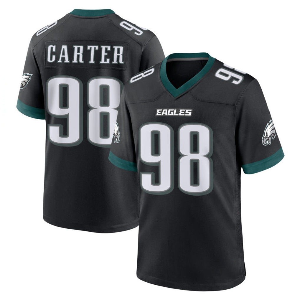 Friene P.Eagles #98 Jalen Carter Player Black Game Home Stitched Jerseys