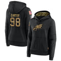 Friene P.Eagles #98 Jalen Carter Player Black Military Hoodie Game Stitched Jerseys