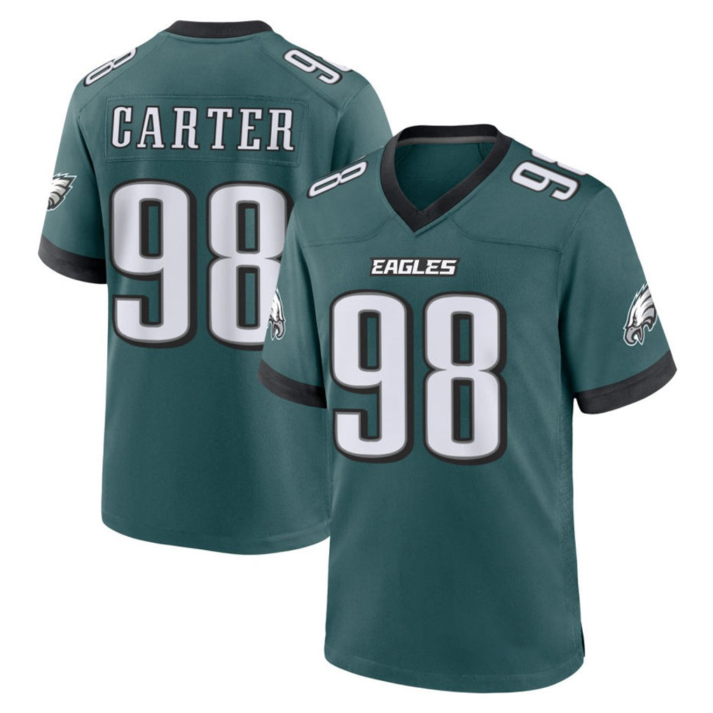 Friene P.Eagles #98 Jalen Carter Player Green Home Game Stitched Jerseys
