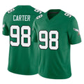 Friene P.Eagles #98 Jalen Carter Player Green Kelly Alternate Vapor F.U.S.E. Home Game Stitched Jerseys