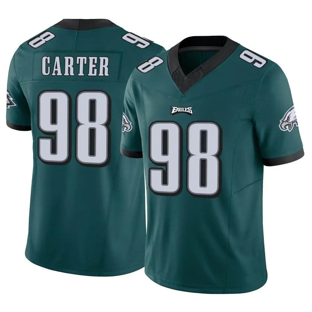 Friene P.Eagles #98 Jalen Carter Player Team Color Green Limited Vapor F.U.S.E. Home Game Stitched Jerseys