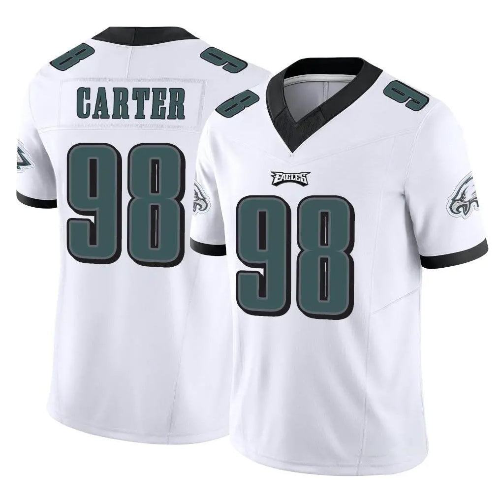 Friene P.Eagles #98 Jalen Carter Player White Limited Vapor F.U.S.E. Home Game Stitched Jerseys