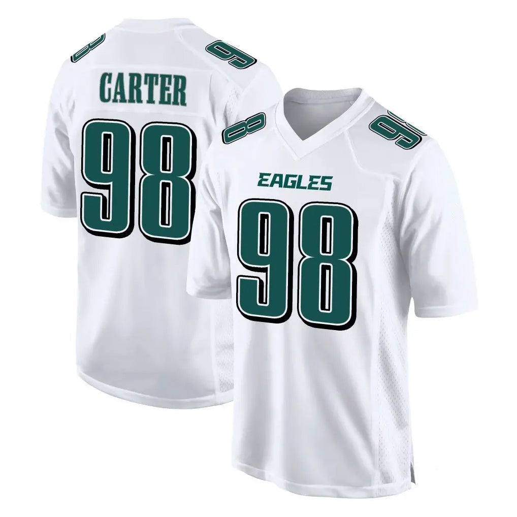 Friene P.Eagles #98 Jalen Carter Player White Tundra Fashion Home Game Stitched Jerseys