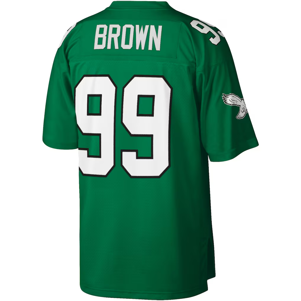 Friene P.Eagles #99 Jerome Brown Mitchell & Ness Kelly Green Legacy Replica Stitched Jerseys