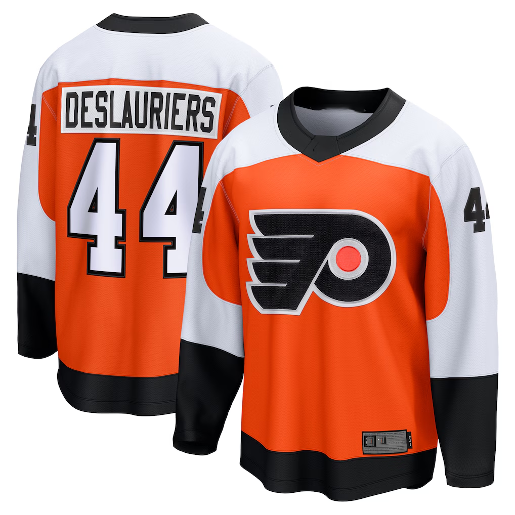 Friene P.Flyers #44 Nicolas Deslauriers Orange Home Premier Breakaway Player Jerseys