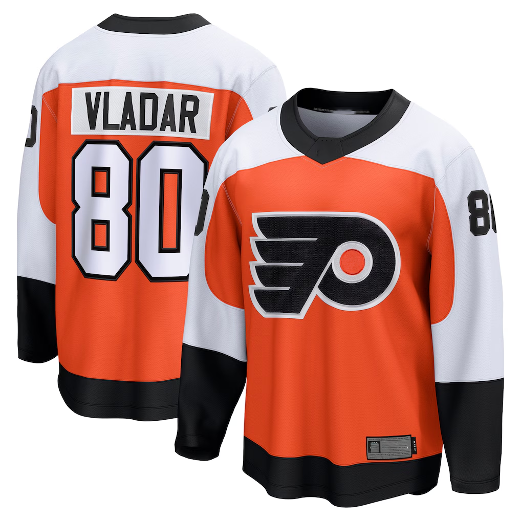 Friene P.Flyers #80 Dan Vladar Orange Home Breakaway Jerseys